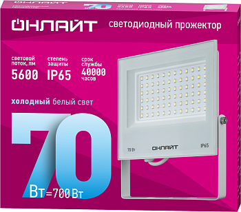 Прожектор светодиодный 90 138 OFL-70-6K-WH-IP65-LED 70Вт 6000К IP65 5600лм бел. 90138