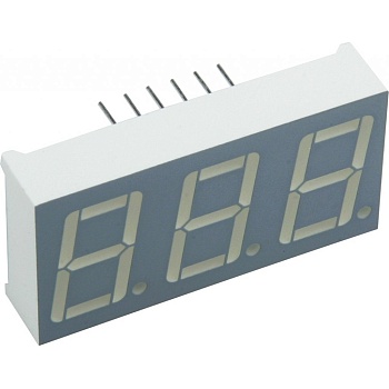 BC56-12EWA - 3-х разрядный индикатор/14,22мм/красный/625нм/1.9-6.4мкд