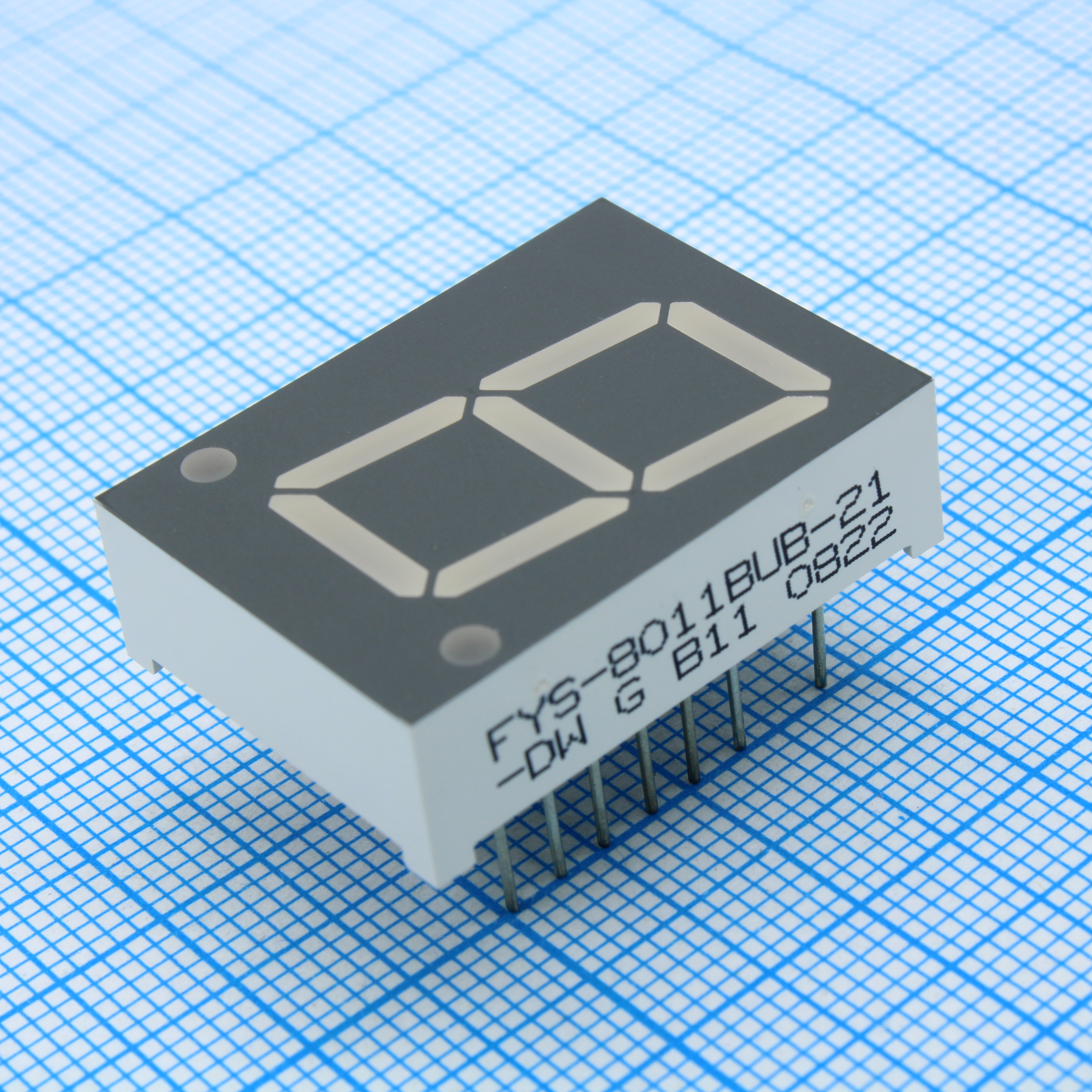 FYS-8011BUB-21 - 1 разрядный индикатор 20,4мм/синий/460нм/80-120мкд/ОА