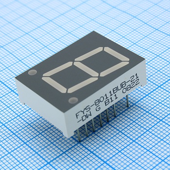 FYS-8011BUB-21 - 1 разрядный индикатор 20,4мм/синий/460нм/80-120мкд/ОА