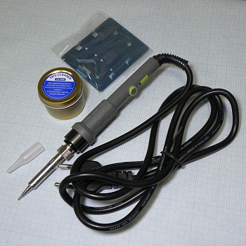 YIHUA 947-III Upgrade - Паяльник с регулятором мощности + губка металлическая для чистки жала в баночке