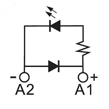 Модуль индикации и защиты, LED зел-ный+диод (A1+), 110-240V DC IMD-LD3G