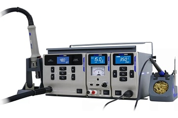 MS-500 - Паяльно-ремонтный комплекс 3 в 1, термофен ST-862D, паяльная станция ST-1509-150, блок питания APS22-5A, 2 подставки, все объеденено в один блок