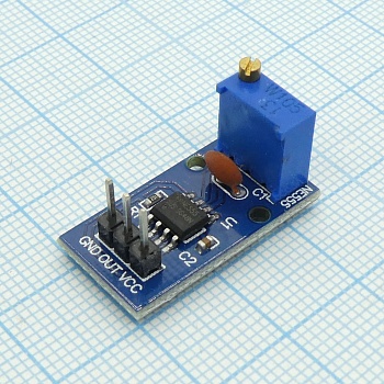 Регулируемый генератор на NE555 тип2 - Напряжение питания DC 5-12V; Частота: 14Гц - 24КГц; Размер 29 х 12 мм