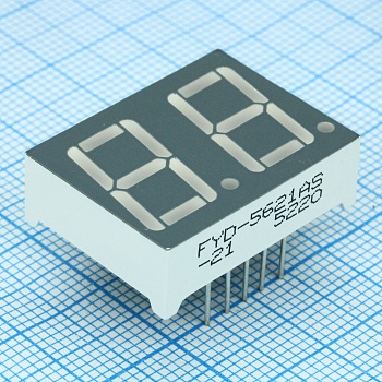 FYD-5621AS-21 - 2-х разрядный индикатор 14,2мм/красный/660нм/15-20мкд/ОК