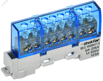 TEKFOR Шина N ноль изолированная на универсальном держателе 8х12-8-С IEK TF-NN20-08-KL-K07