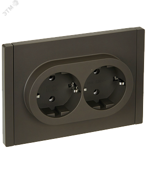Розетка 2-м СП FORTE&PIANO FP324 16А с заземл. без защ. шторок безвинт. крепл. сер. IEK FP-R21-16-1-K03