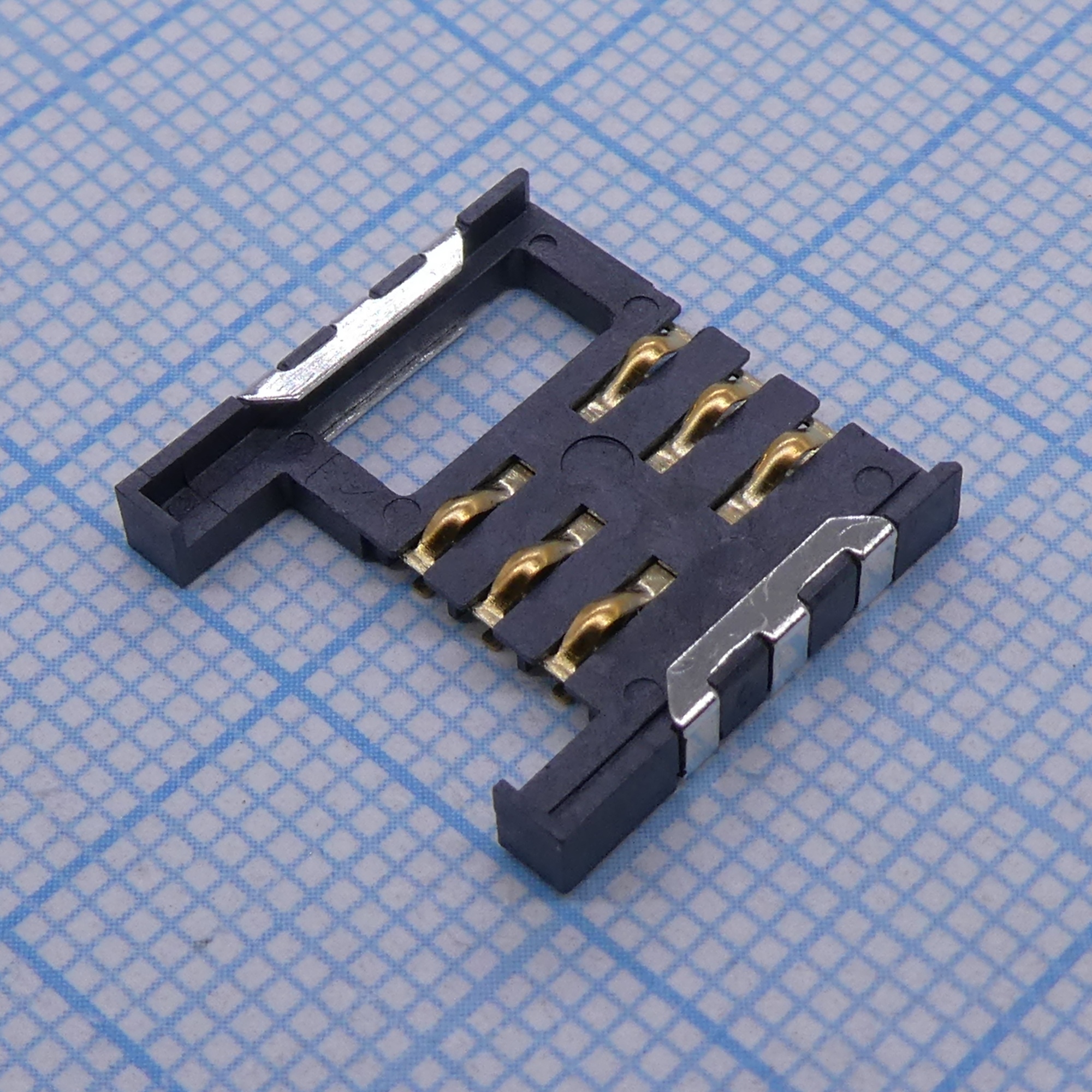 115C-AC00-R - Сокет Mini SIM катры с захватом 6 Pin