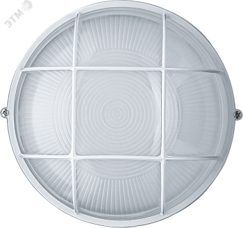 Светильник НПП-100w термостойкий круглый с решеткой IP54 белый 14729