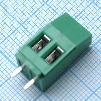 DG129-5.0-02P-14-01A(H) - Винтовой клеммный блок c рельефной обоймой без нижней площадки, 2 контакта. Серия DG129-5.0   25A  250V (шаг =5мм)