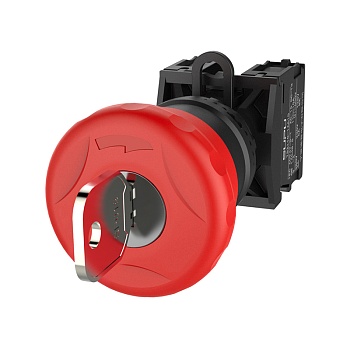 Кнопка аварийного останова (красная) TS2010-0KL10 - Кнопка аварийного останова, грибовидная, с ключом, с блокировкой, без подсветки, пластиковое переднее кольцо, без контактной группы, диаметр головки кнопки 40 мм, диаметр посадочного отверстия: 22 мм, цв