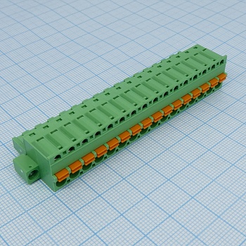 2EDGKDM-5.08-16P-14-00A(H) - Нажимной безвинтовой клеммный блок 16 контактов шаг 5.08мм