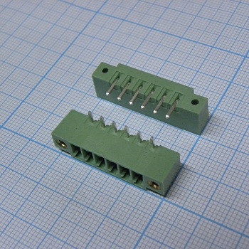 15EDGRM-3.5-06P-14-00A(H) - Разъемный клеммный блок на плату, 6 контактов. Серия 15EDGRM-3.5