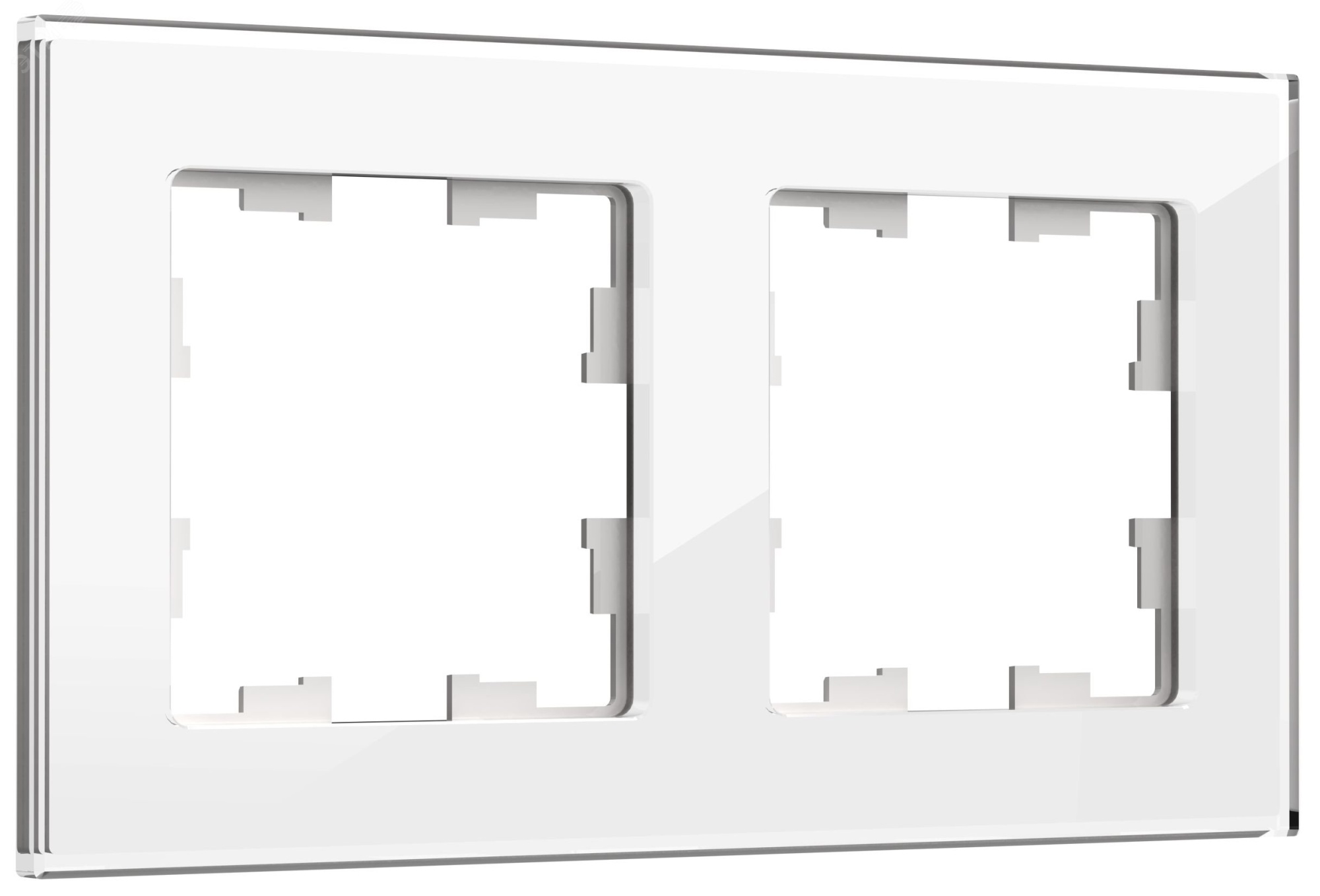 Рамка 2-м BRITE РУ-2-2-БрБ стекло бел. BR-M22-G-K01
