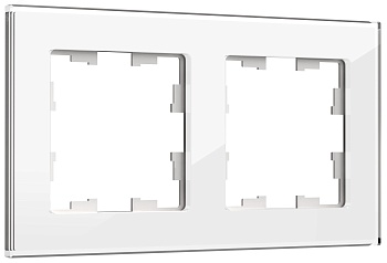 Рамка 2-м BRITE РУ-2-2-БрБ стекло бел. BR-M22-G-K01