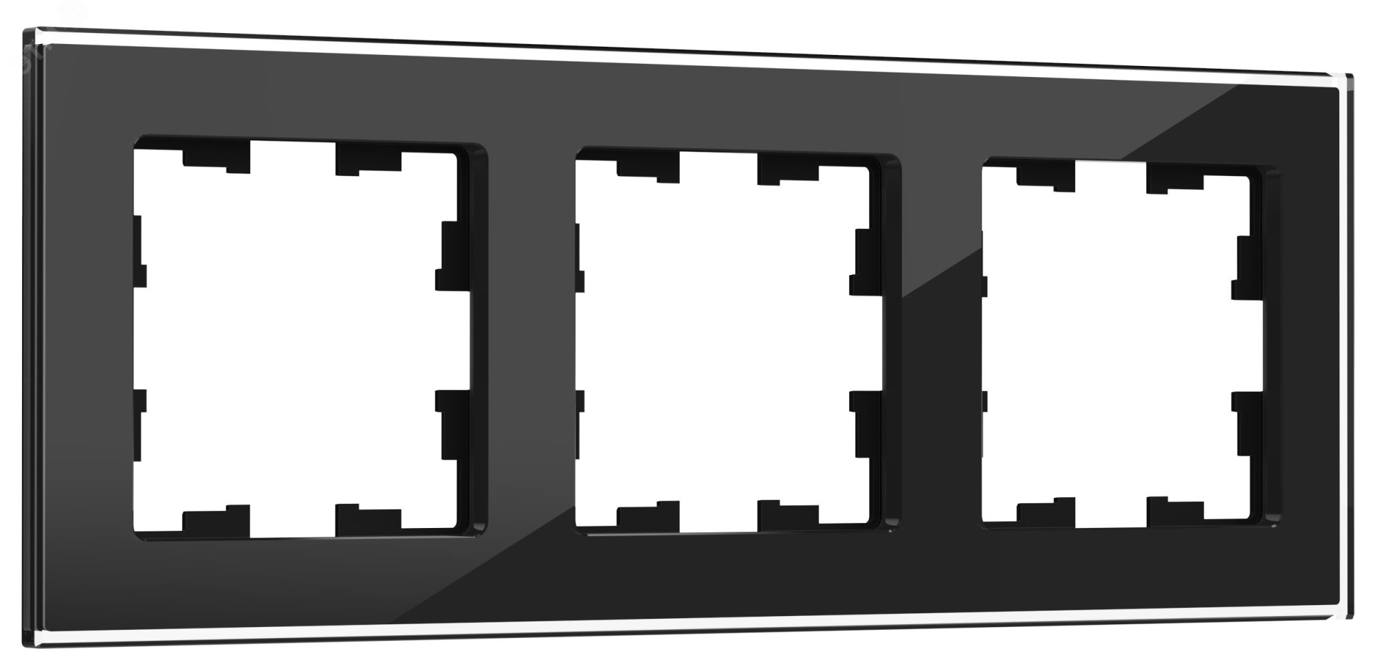 Рамка 3-м BRITE РУ-3-2-БрЧ стекло черн. BR-M32-G-K02