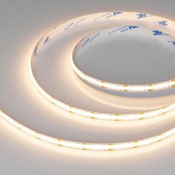 Лента COB-X640-10mm 24V White-MIX (23 W/m, IP20, CSP, 5m) 039740 - Лента COB сплошной засветки без видимых светодиодов, открытая IP20. Светодиоды CSP, 640 шт/м (3200 шт на 5 м), белая плата, скотч 3M. Цвет MIX ТЕПЛЫЙ 2700K+ БЕЛЫЙ 6000K, цветопередача CRI>