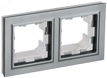 BRITE Рамка 2-мест. IP44 РУ-2-БрС-44 сталь BR-M22-44-K46