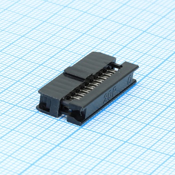 DS1017-20NA2B - IDC разъем, розетка на плоский шлейф 20pin(2x10), шаг 2.00мм