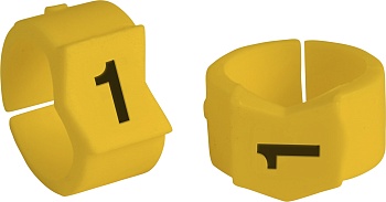 brd333601 - SCNG-45-1 клипсы жёлтые, 50шт/упак, для провода 11,2-15,0мм диаметра, легенда 1