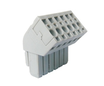 Разъем для клемм UWP-2.5W/5.0-9 - Разъем для клемм, шаг 5.0 мм, 9 полюсов, угол 45 град, цвет: серый