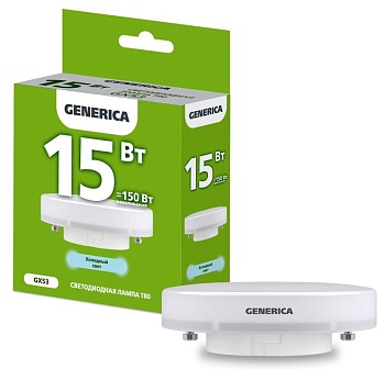 Лампа светодиодная T80 15Вт таблетка 6500К GX53 230В LL-T80-15-230-65-GX53-G
