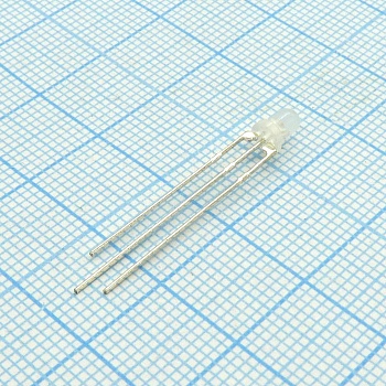 L-3VGYW - Светодиод 3мм/зеленый/568нм/12-35мкд/ - желтый/588нм/8-15мкд/белый матовый/60°