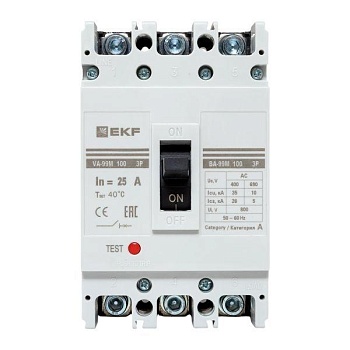 Выключатель автоматический 3п 100/25А 35кА ВА-99М PROxima mccb99-100-25m