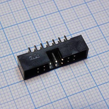 DS1014-14SF1B-B - IDC2 разъем, вилка на плату прямая двухрядная 14pin(2x7)., шаг 2.00мм