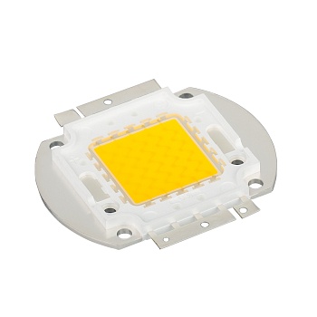 Мощный светодиод ARPL-30W-EPA-5060-PW (1050mA) 018488 - Мощный светодиод типа COB, размер 56х52 мм. Чипы Taiwan Epistar 33mil. Цвет свечения белый (6000-6500 К). Угол излучения 120°. Световой поток 3000-3300 лм при If= 1050 мА, P=30 Вт. VF=30-34 В.