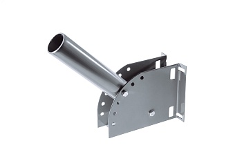 Кронштейн настенный и на столб монтажной лентой регулируемый угол наклона диаметр трубы 40мм серый для уличного светильника 00032