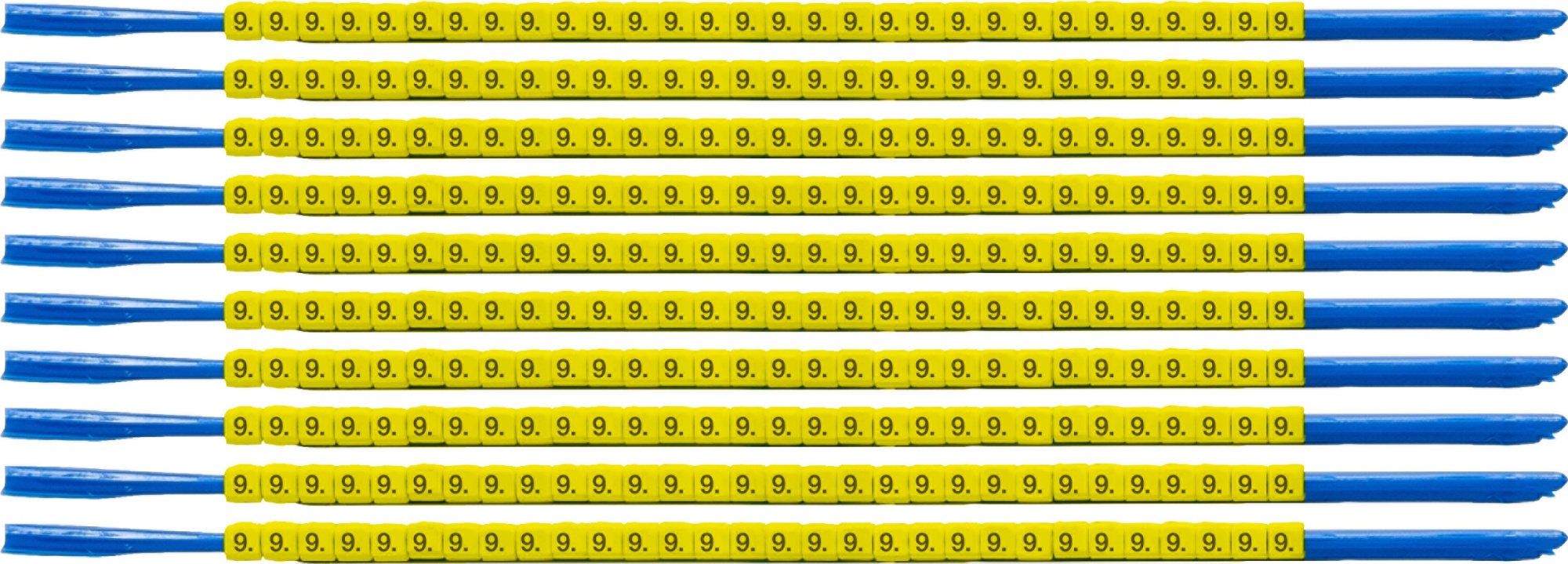 brd333009 - SCNG-07-9 клипсы жёлтые, 300шт/упак, для провода 1,9-2,4мм диаметра, легенда 9