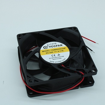 YDM8025C24F - Вентилятор 24В 80х80x25 C, 1.92Вт, 3300 об/мин, 64.2м3/час, 35дБ, подшипник скольжения CycleSeal, тип вывода - провод