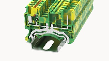 Заземляющая клемма DS2.5-PE-01P-1C - Заземляющая клемма, тип фиксации провода: Push-in, номинальное сечение: 2,5 мм кв., ширина: 5,2 мм, цвет: желто-зеленый, тип монтажа: DIN35