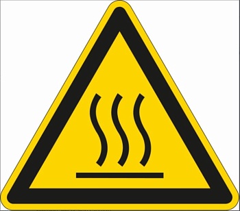 gws251956 - PIC 315 Предупреждающий знак безопасности "Горячая поверхность", 25 мм, 250 шт/рул, B-7541(ламинированный полиэстер)"