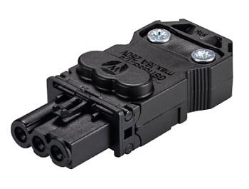 Разъем GST15I3S B1 ZR1W SW - Розеточный разъем на кабель диам. 5,5 - 9 мм, 3 полюса, винтовая фиксация, номинальное напряжение: 250V, номинальный ток: 16A, цвет: черный, серия gesis GST15i3