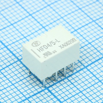 HFD4/5-L - Реле бистабильное 5VDC 2 пер. 2А/250VAC