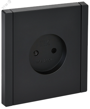 FORTE&PIANO Розетка 1-местная без заземления с защитными шторками винтовое крепление 10А FP117 черный IEK FP-R13-10-K02