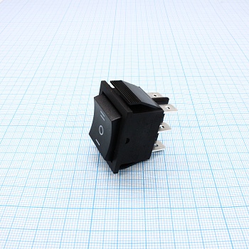 RK1-01 2X3 B/B"I,0,II" - Выключатель клавишный ON-OFF-ON без подсветки цвет корпуса (черный) цвет кнопки (черный)