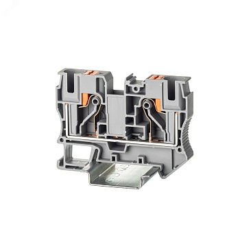 Клемма проходная, зажим push-in, 2 точки подключения, 10 кв.мм, серая VPR-10-GY