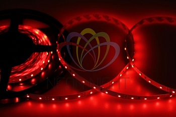 Лента светодиодная 12В, SMD2835, 4,8Вт/м, 60 LED/м, красный, 8мм, 5м, IP20 141-331