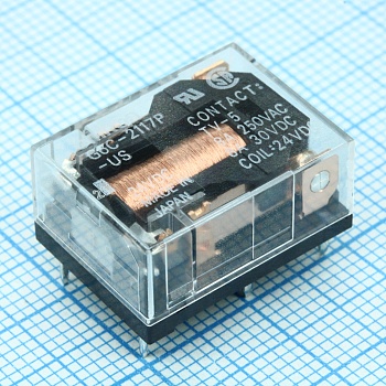G6C-2117PUS-24DC - Силовое реле 8А один контакт на замыкание один контакт на размыкание катушка 24В монтаж в отверстие