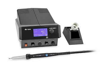 0ICV2005A - Двухканальная антистатическая паяльная станция i-CON VARIO 2 MK2 для монтажа и демонтажа с термофеном i-TOOL AIR S 0470ERJ с возможностью подключения других инструментов, паяльника и термопинцета