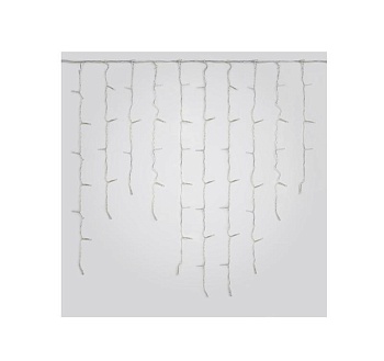 Гирлянда светодиодная "Бахрома" ULD-B2007-100/TTK WHITE IP44 2м 100LED бел. с эффектом мерцания соединяемая провод прозр. Uniel UL-00007209