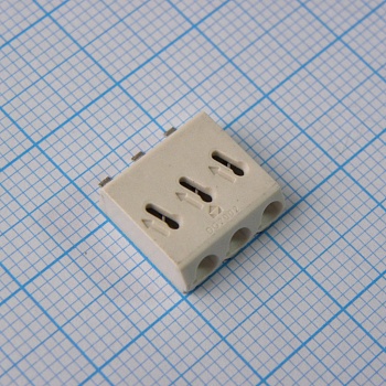 DG2002-4.0-03P-11-100A(H) - Клеммник. шаг 4.00 мм зажимной, поверхн. монтаж на плату (серый изол., пров. 24-18AWG/ 0.2-0.75 кв.мм, макс. 300В/9А)