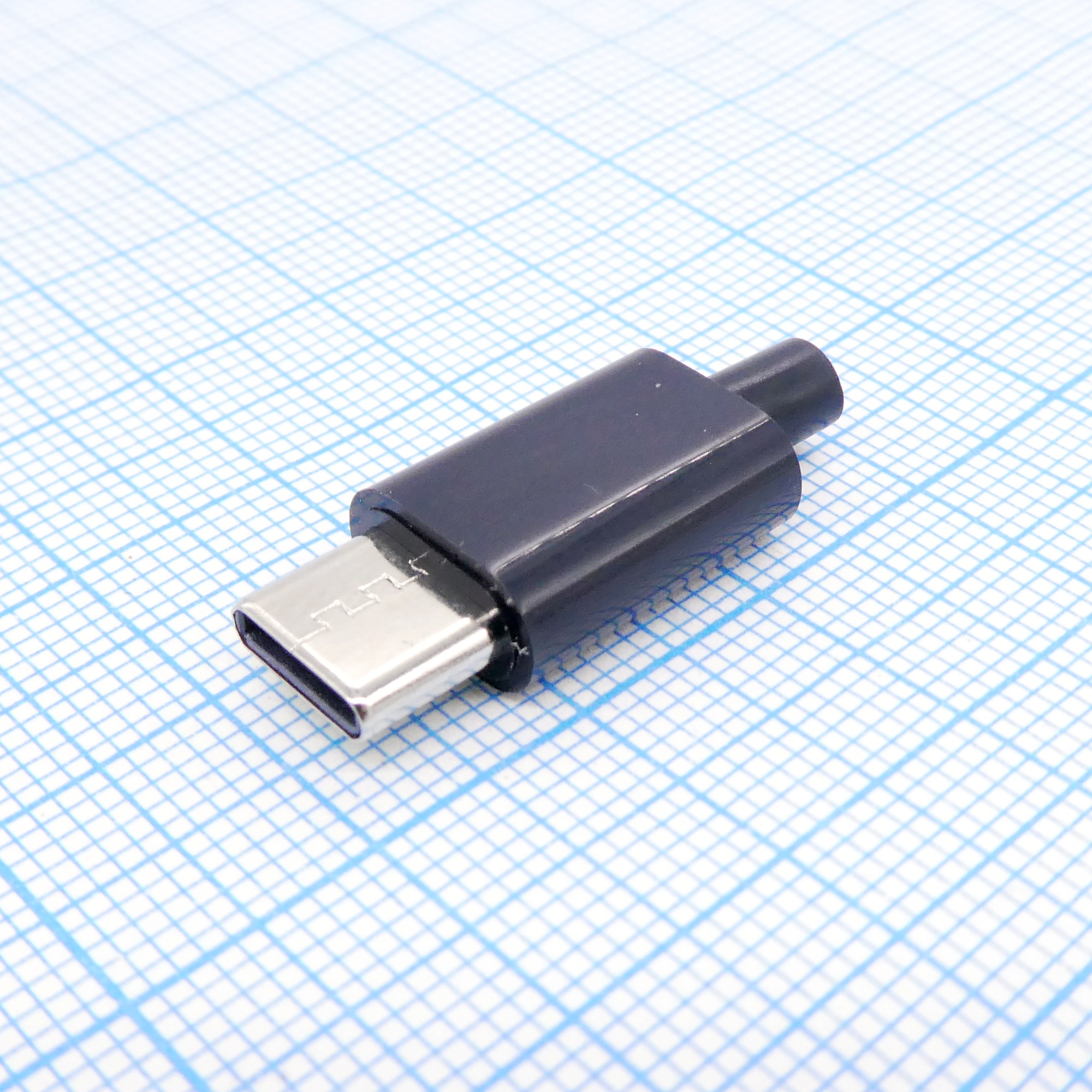 USB3.1 Type-C штекер пл. кожух - разъем type-c вилка с кожухом