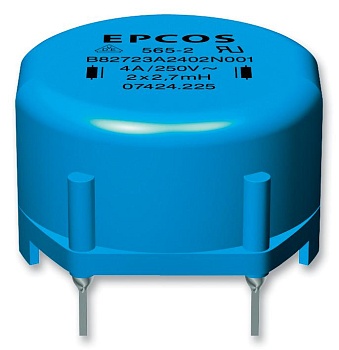 B82723A2102N001 - Дроссель синфазный сдвоенный 27мГн 10кГц 1A 750мОм по постоянному току монтаж  отверстие автомобильного применения коробка