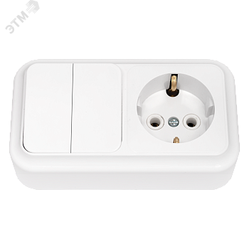 Беларусь Блок: выключатель двухклавишный + розетка Блок 2В-РЦ-529