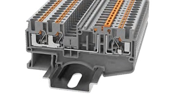Клемма с размыкателем DS2.5-TW-MT-01P-11 - Клемма с размыкателем, 3 точки подключения, тип фиксации провода: Push-in, номинальное сечение: 2.5 мм кв., 20A, 400V, ширина: 5,2 мм, цвет: серый, втычная перемычка, тип монтажа: DIN35