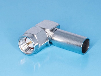 SMA-LC58P - Разъем SMA вилка на кабель RG-58, обжимной, Г-образный